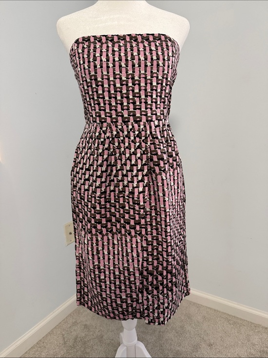 Banana Republic Dresses & Skirts - Banana Republic Strapless Pink & Black Patterned Mini Dress SZ4